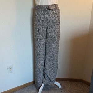 White House Black Market Herringbone Wide Leg Pants